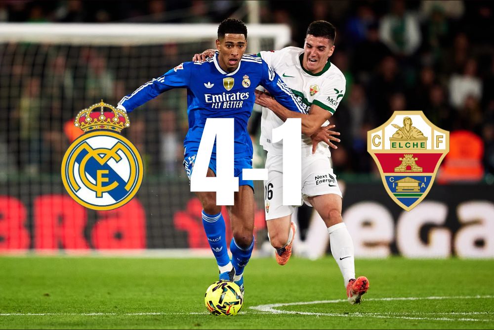 Gol Roket Arda Guler dari Tengah Lapangan Tutup Pesta 4-1 Real Madrid atas Elche